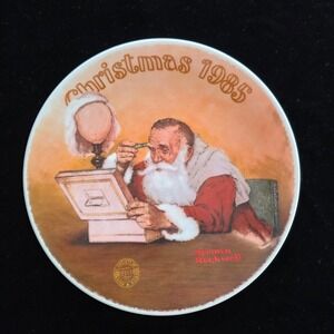 Norman Rockwell 1985 Christmas Plate Grandpa Plays Santa Ltd Edition Collectible